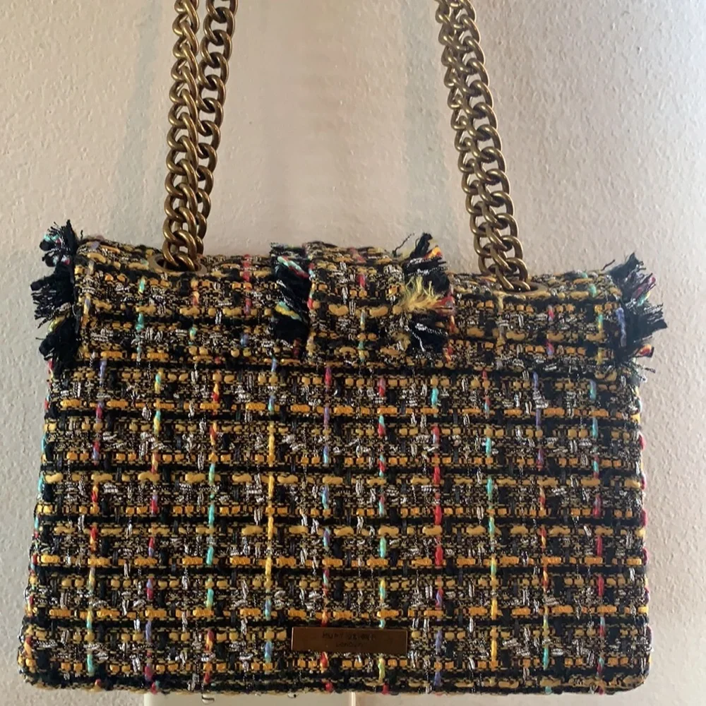 Kurt Geiger London Kensington Mayfair Tweed Shoulder Bag - Picture 8 of 11